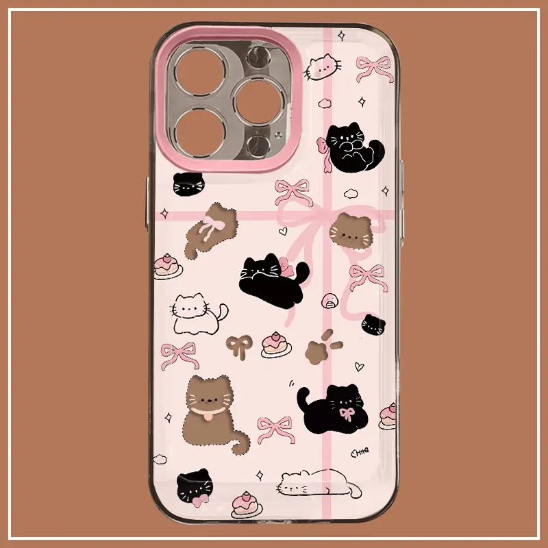 Ốp Điện Thoại Họa Tiết Mèo Đen, Thiết Kế Sang Trọng Và Thời Trang, Tương Thích Với iPhone 16 Pro Max, 11, 12, 13, 14, 15, XR, X, XS Max, 7, 8 Plus, SE2020, Chất Liệu TPU, Trong Suốt, Bao Gồm Tất Cả, Ốp ốp Mềm Silicon Chống Trượt, Giá Cả Phải Chăng 8