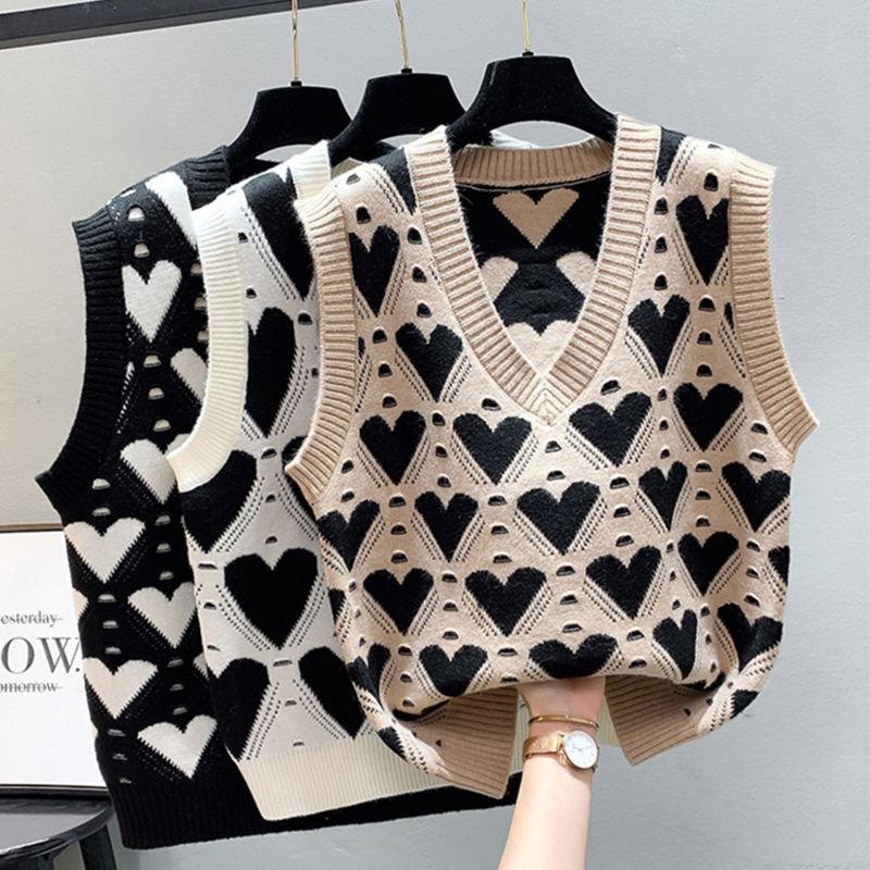 Áo Vest Dệt Kim, Áo Len Không Tay Áo Chui Đầu Nữ, Phong Cách Hàn Quốc, Cổ Chữ V, Dáng Rộng Vừa Vặn, Thời Trang, Hàng Mới Về Thu Đông Năm 2025 Women Top 3