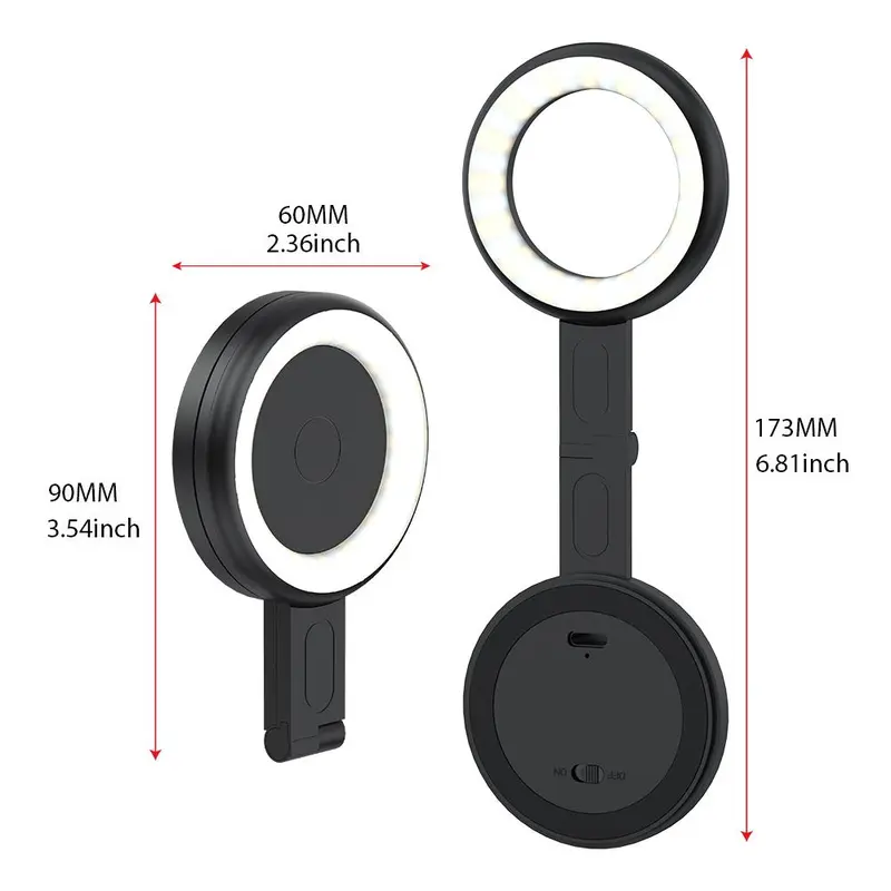 Magnetic Selfie Light for iPhone Magsafe, Portable Phone Ring Light for Video Recording, Rechargeable Lightweight Travel LED Cell Phone Light 1