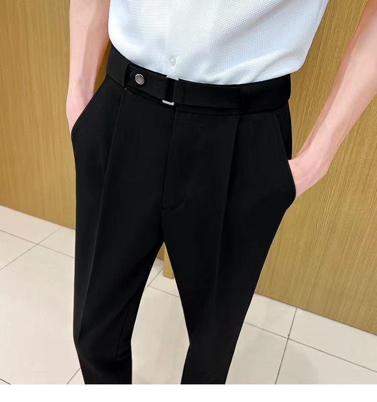 Product Introduction of Quần Âu Nam, Trang Trí Thắt Lưng, Họa Tiết Thiết Kế Mỏng Ôm Vừa Vặn, Thích Hợp Cho Mùa Xuân Và Mùa Hè, Trang Phục Công Sở Trang Trọng, Kiểu Thẳng thụng Quần Thường Ngày 12