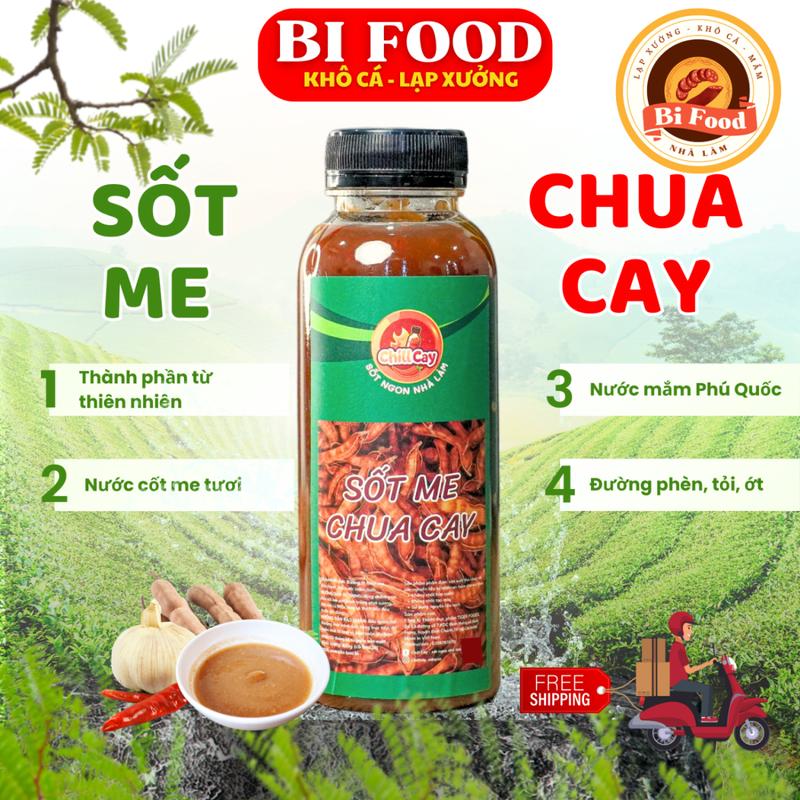 Sốt me chua cay BI FOOD Sốt me nhà làm chua chua cay cay chấm bánh tráng, khô cá hoặc đồ nướng Tuyệt Hảo Nước Sốt Gia Vị