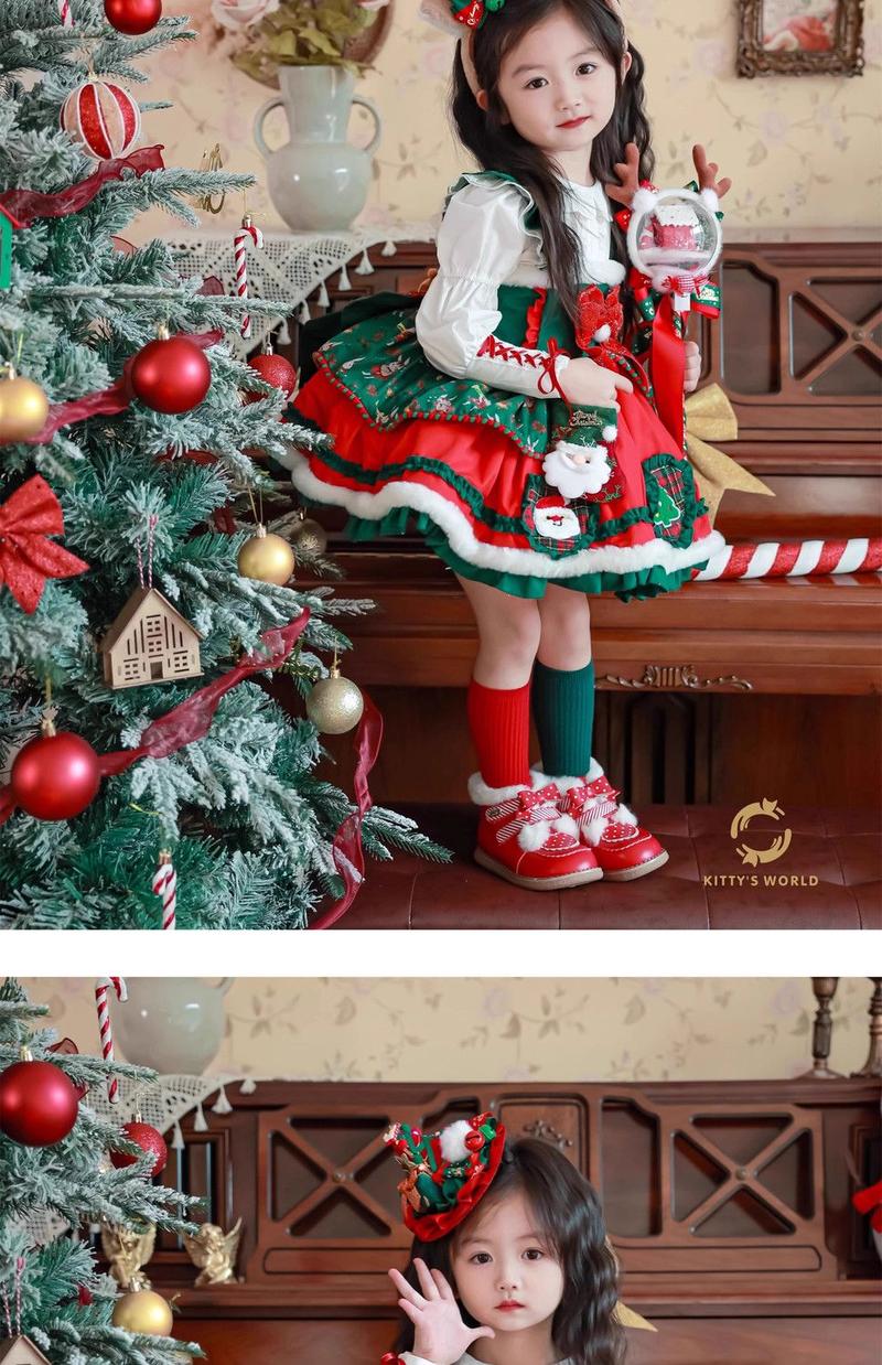 Product Introduction of Quần Áo Giáng Sinh Cho Trẻ Em, Váy In Hình Nai Sừng Tấm, Áo Choàng Đỏ, Váy Mùa Đông Cho Bé Gái, Váy Lolita Và Công Chúa, Phong Cách Phương Tây 17