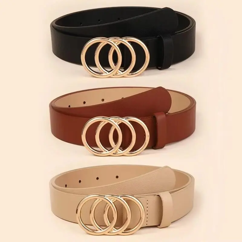 Waist Decoration Fashion Versatile Leather Stylish Casual Design Slide Buckle Belt Simple Waistband For Women Girl