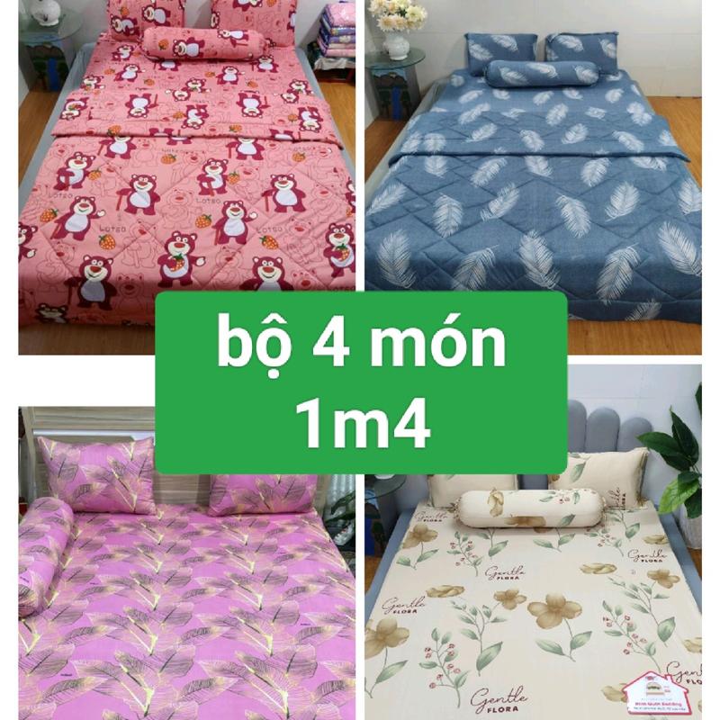 Ga Trãi Giường BỘ 4 MÓN THUN LẠNH HÀN QUỐC gồm 1 ga bo thun + 2 vỏ gối nằm 40x60 + 1 áo gối ôm 35x100.