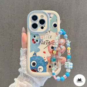 Case HP Untuk VIVO Y20 Y18 Y100 Y17S Y15s Y16 Y91 Y78 Y15 V30 Y33s Y17 Y11 Y22 Y20A Y15A Y20i Y02 Y20s Y28 Y27s Y93 Y03 Y35 Y21 Y02A Y21A Y27 Y22s V29E V29 Y36 Y91C Y38 V25 Y21s Y12i Tren Mode Merek Gelang Mewah Monster Kartun Lucu Soft Cover