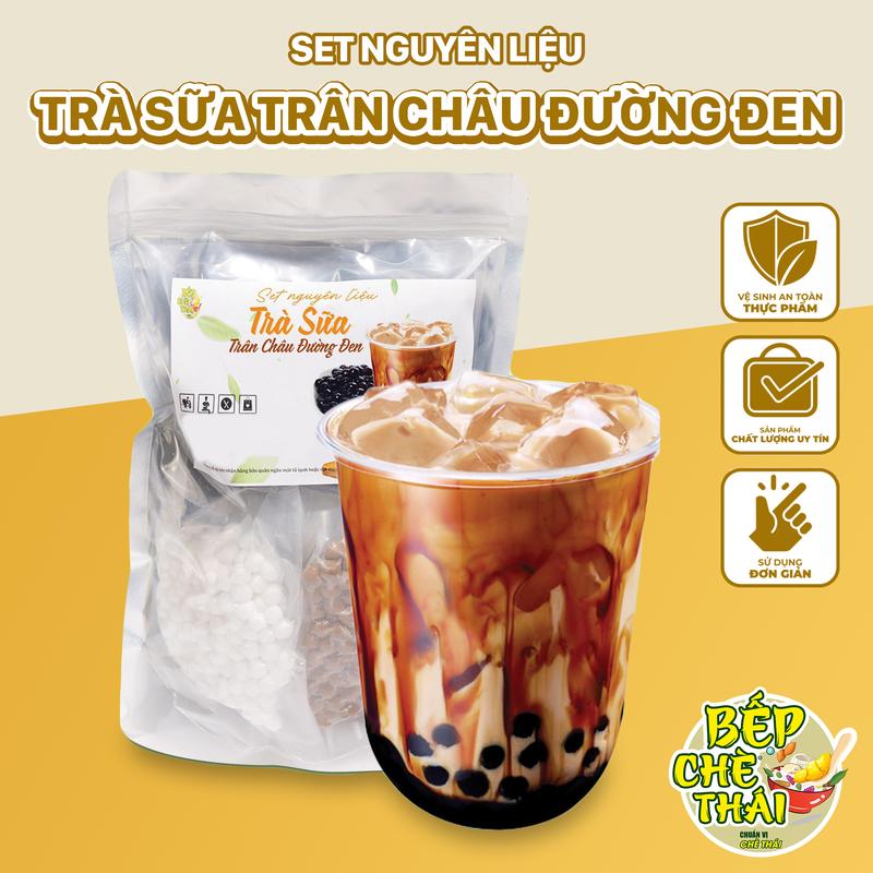 Trà sữa trân châu đường đen Set lớn 20-25 ly BẾP CHÈ THÁI - tặng kèm công thức nấu