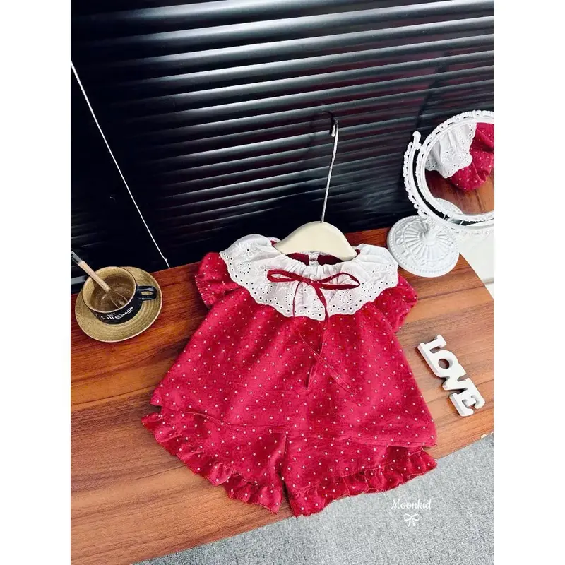 Sét BỘ ĐŨI Hàn CỔ REN TO QUẦN BÈO xinh xắn cho bé gái 6-18KG 4