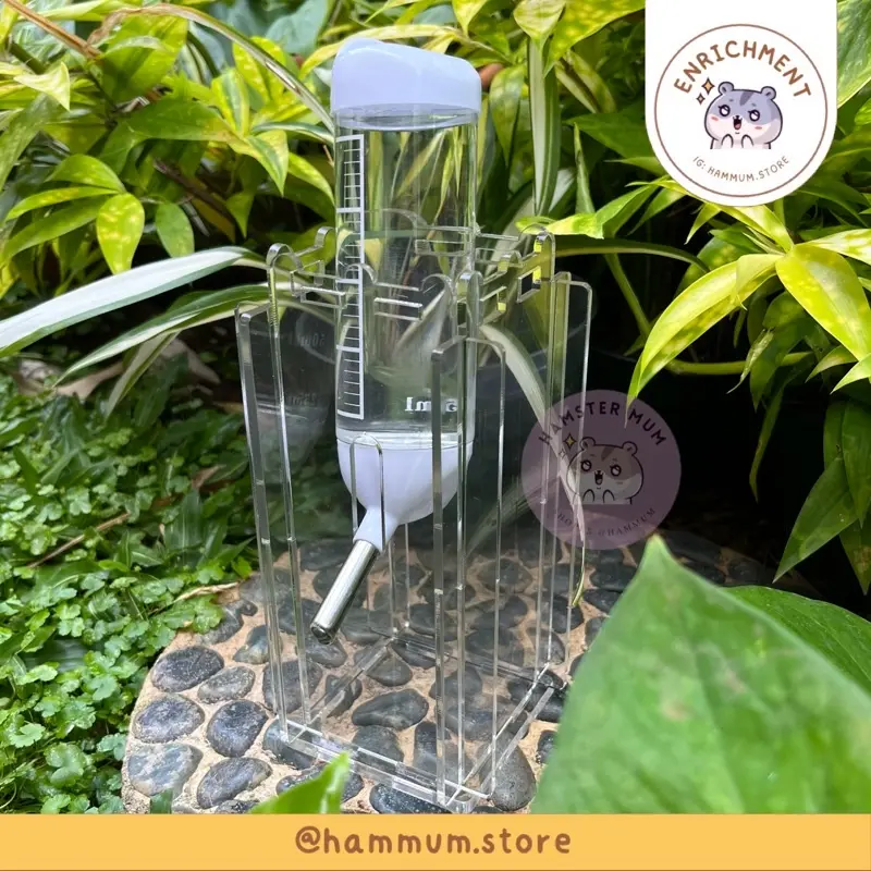 Tatakan Botol Minum Hamster | Holder Botol Minum Akrilik Hamster | Acrylic Bottle Holder | Tempat Botol Minum Hamster | Stand Dudukan Botol Minum 0