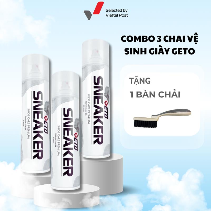 Combo 2, 3 Chai Xịt Tạo Bọt Vệ Sinh Giày Sneaker Geto Cao Cấp