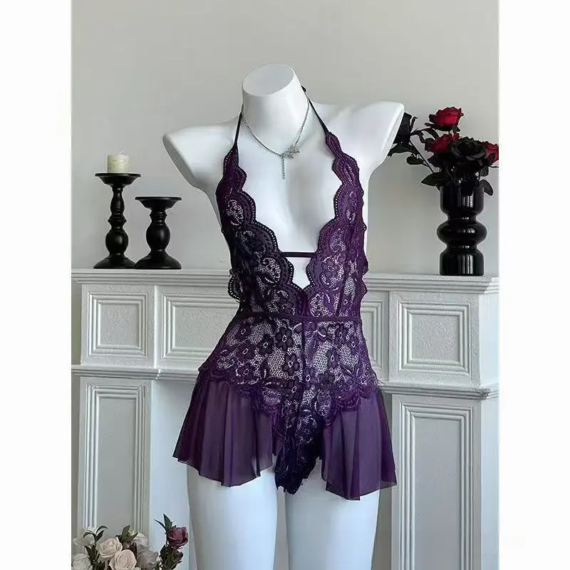 In flash sale,Best-selling model,Plus-size sexy lingerie, transparent lace,  seductive underwear, alluring gauze dress, nightdress, pajamas, passionate  crotchless, no need to take off Designed specifically for beautiful women. 