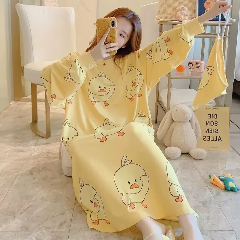 Baju Daster Lengan Panjang Wanita Motif Karakter Baju Tidur Cewek Impor Baju Santai Perempuan Baju Rumah Bahan Adem Korea Import 3