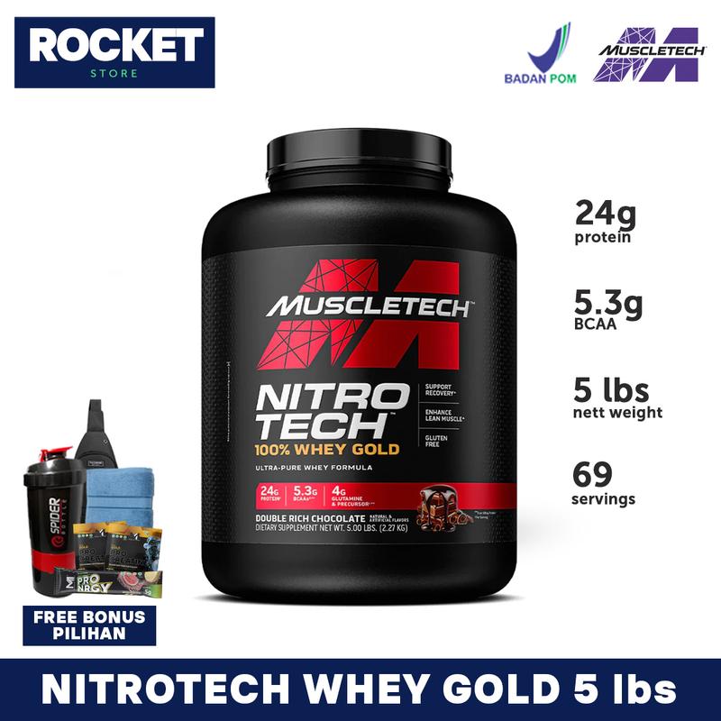 Muscletech Nitrotech Whey Gold 5 lbs with Whey Protein Isolate MADE IN ...