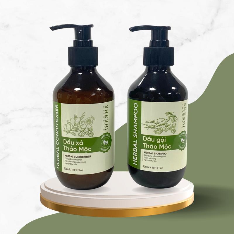 [SheShi x Hàn Trang] Combo Dầu Gội, Dầu Xả Thảo Mộc 300 ml,  Chăm sóc tóc, Nữ Gội Đầu 7