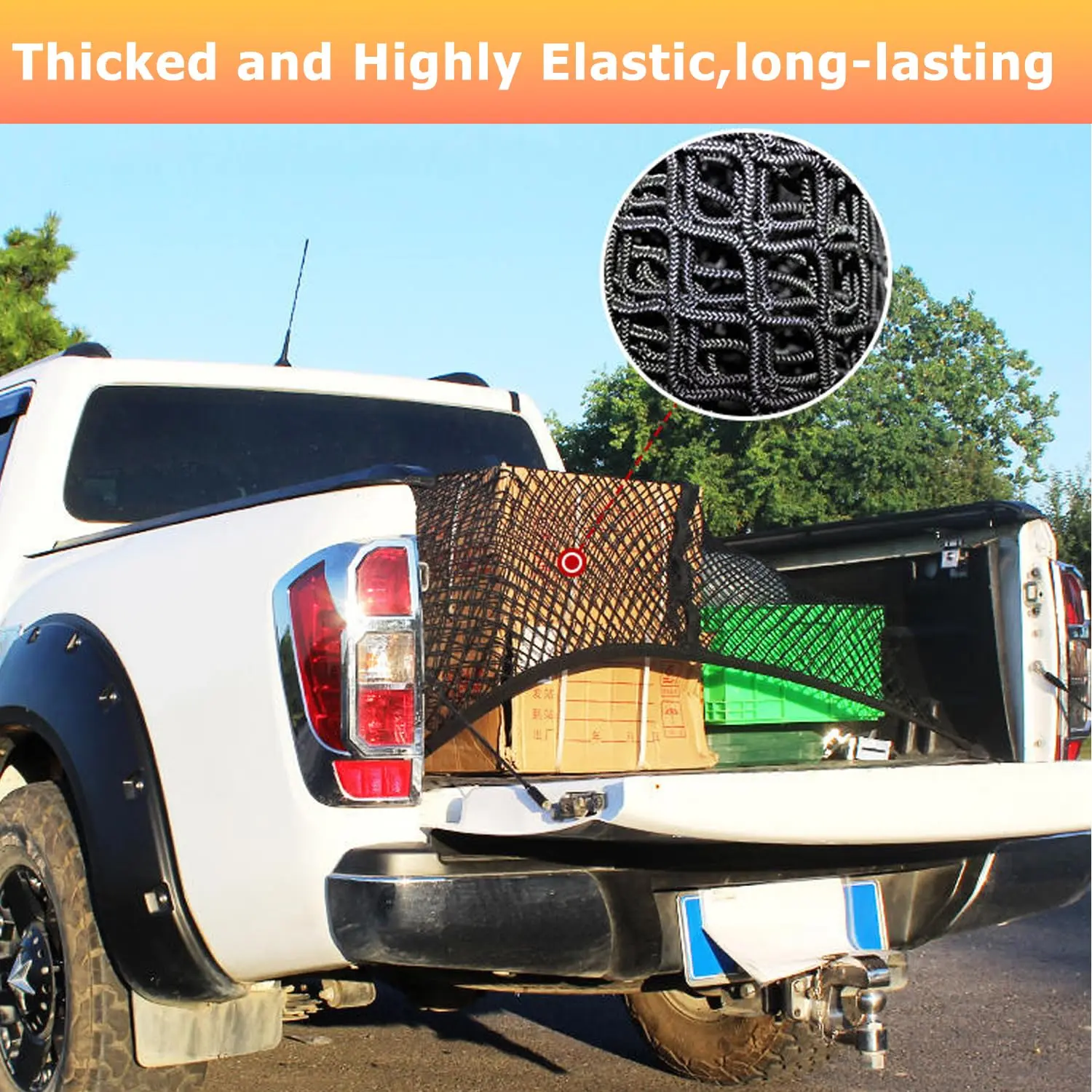 Elastic Mesh Cargo Net – Truck Storage Luggage Hook Organizer (31x27 Cm)