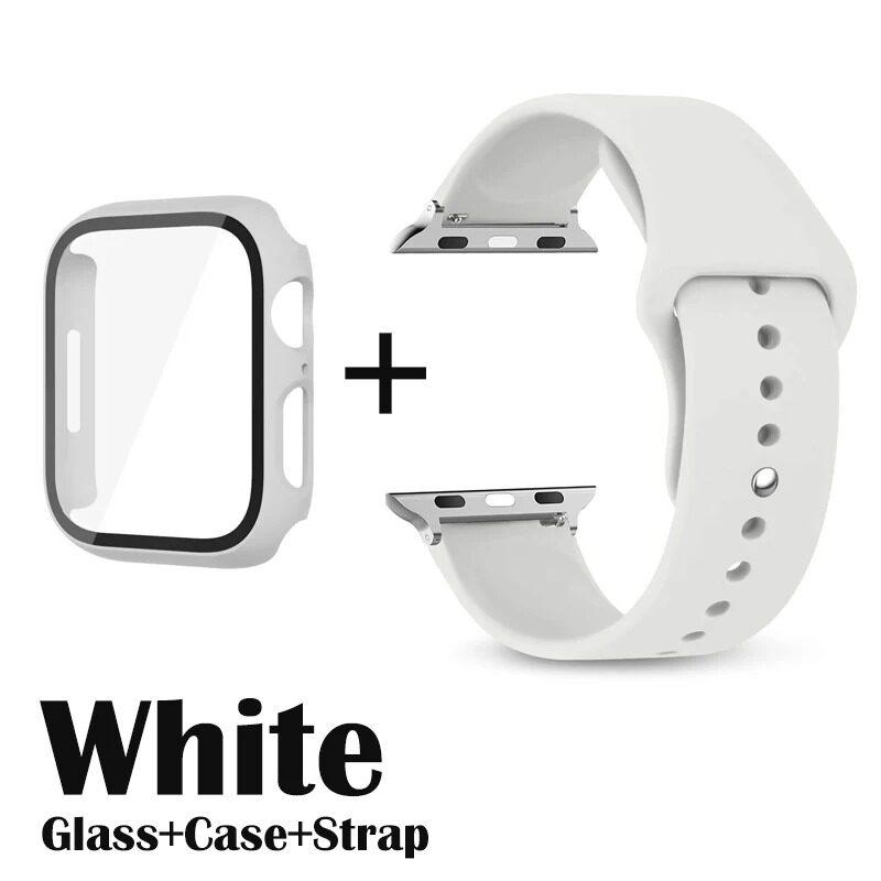 Product Introduction of Glass+Case+Silicone Strap for Apple Watch Band 49mm 45mm 44mm 41mm 40mm 38mm 42mm Screen Protectors for Apple IWatch Series Ultra 2 SE 9 8 7 6 SE 5 4 3 2 1 Accessories Wearable Friend 13