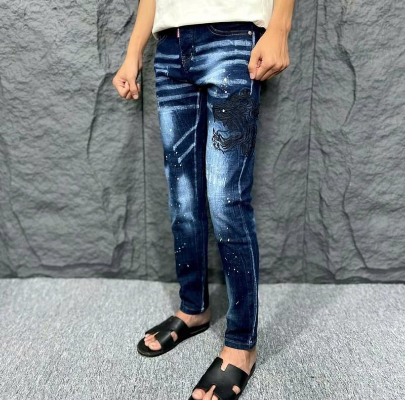 Quần đài jean nam 4 cúc thêu hình hổ siêu đẹp ,vẩy sơn xịn ,chất bò co giãn phong cách thời trang hottrend mẫu mới Menswear Pants