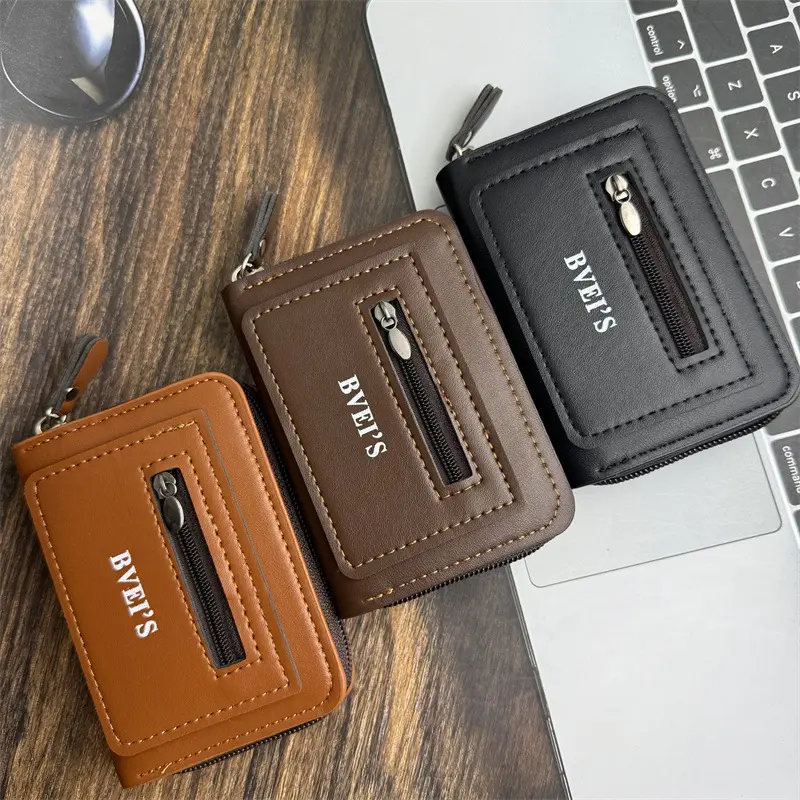 Luxury Design Men Short Wallet PU Leather Waterproof ID Card Bag Multi Card Business Coin Purse
