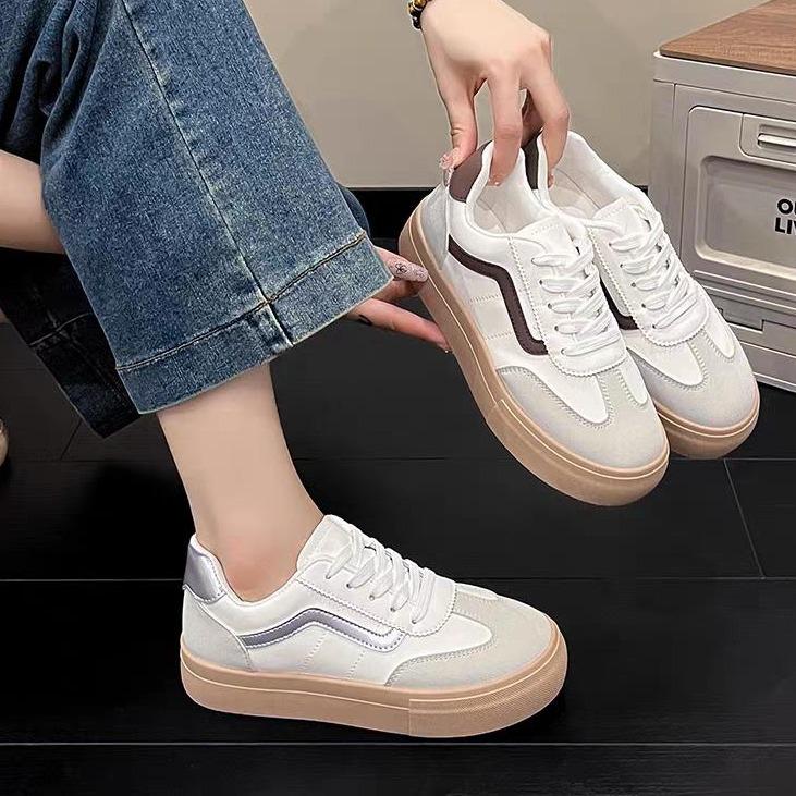  Giày Thể Thao Nữ HapuA60 Vạch Kẻ Sườn Màu Bạc Xanh Than - Sport Sneaker 