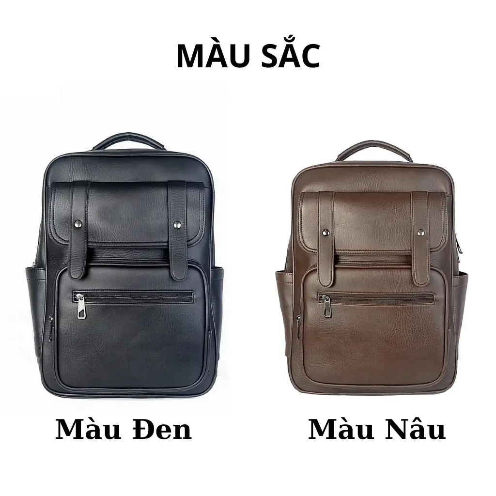 ￼Balo da nam nữ thời trang chất da pu cao cấp chống nước đựng laptop 15.6 inch đi học đi chơi