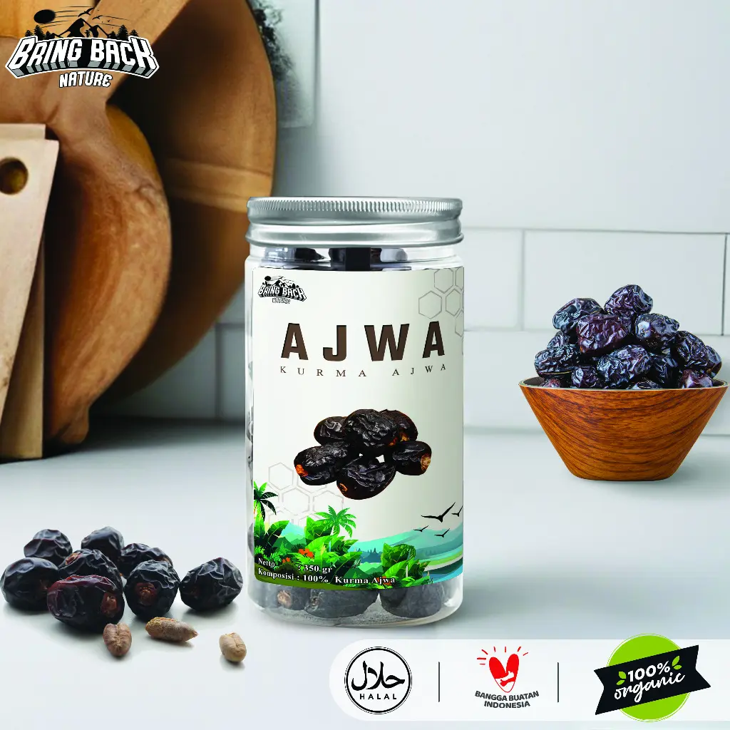KURMA AJWA 500gr HIGH QUALITY SUPER / KURMA AJWA NABI PREMIUM ORIGINAL  ASLI ALIYAH MADINAH