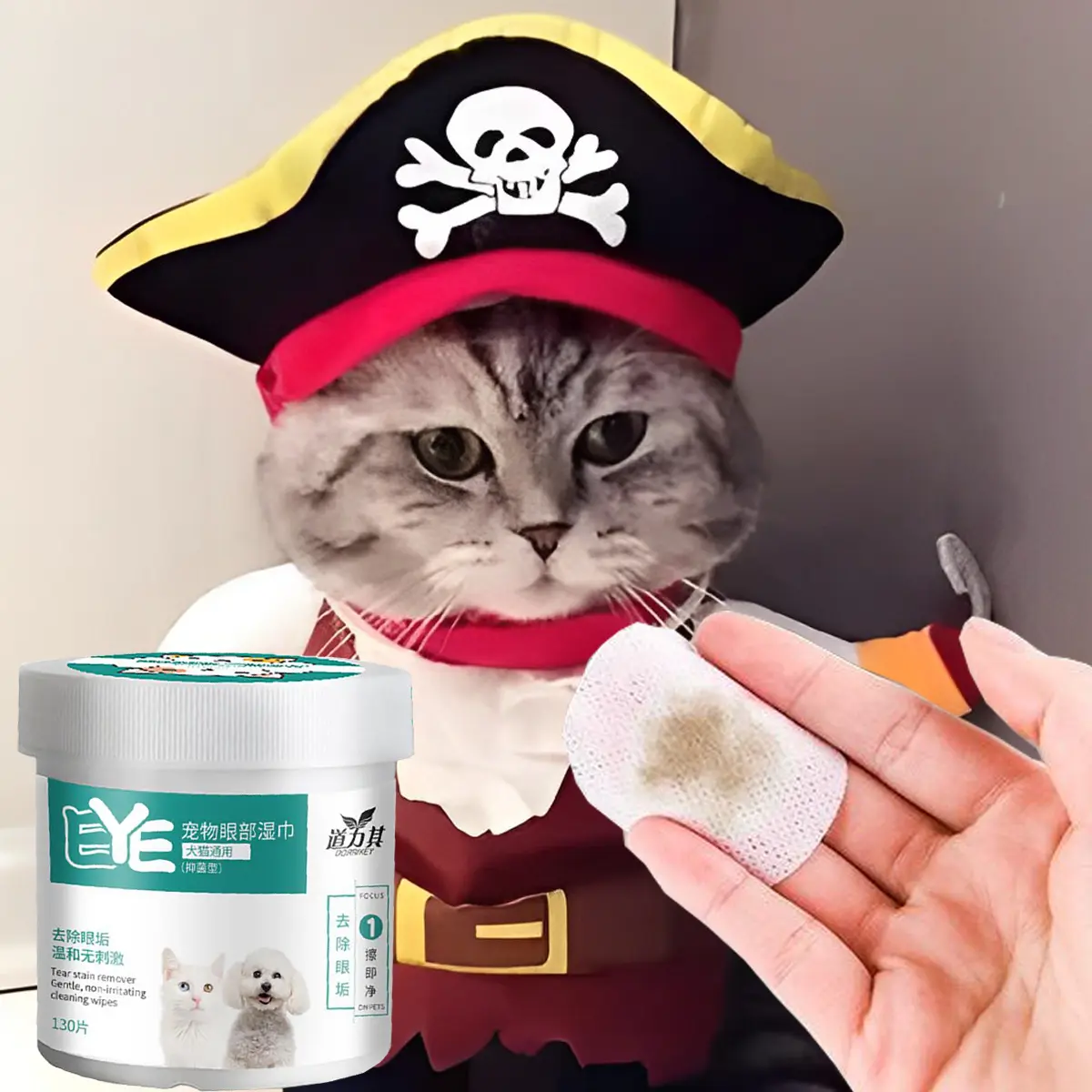 Kucing Tisu Kucing Tisu Khusus Kucing 130 PCS Tisu Kucing Mandi Pembersih  PEMBERSIH MATA KUCING ANJING PEMBERSIH TELINGA KUCING ANJING TISU BASAH PET WIPES