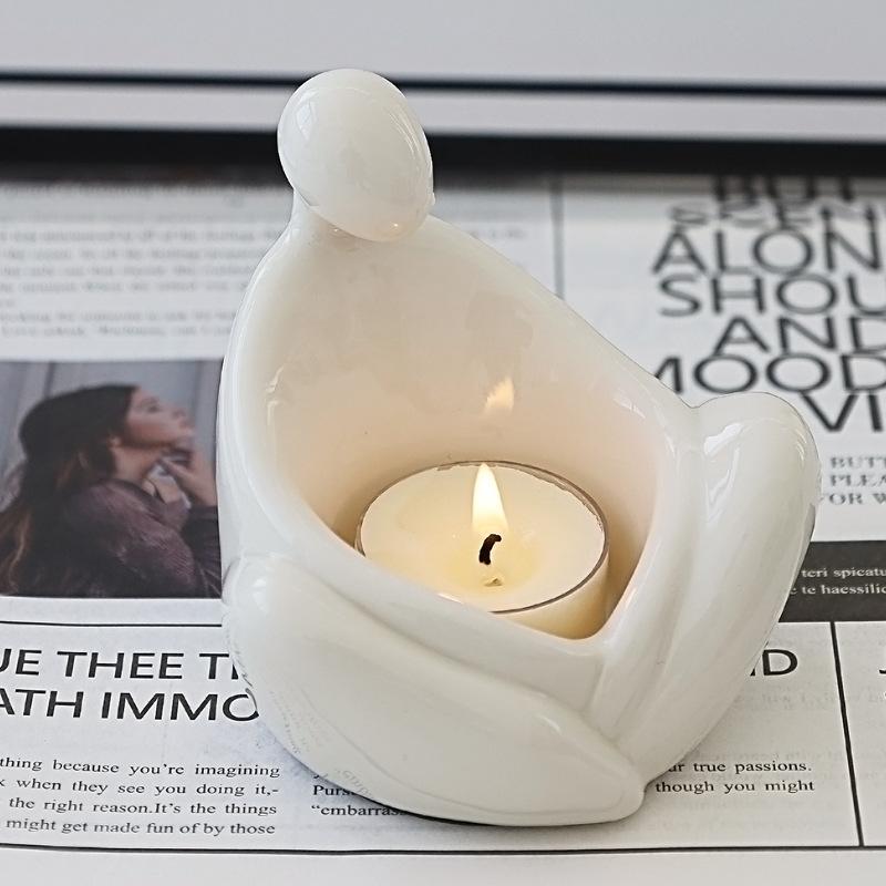 Product Introduction of Ceramic Ghost Candlestick Solid Color Aromatherapy Candle Cute Ghost Beautiful Decoration Halloween Gift Box Ornaments Freshener Perfume 8