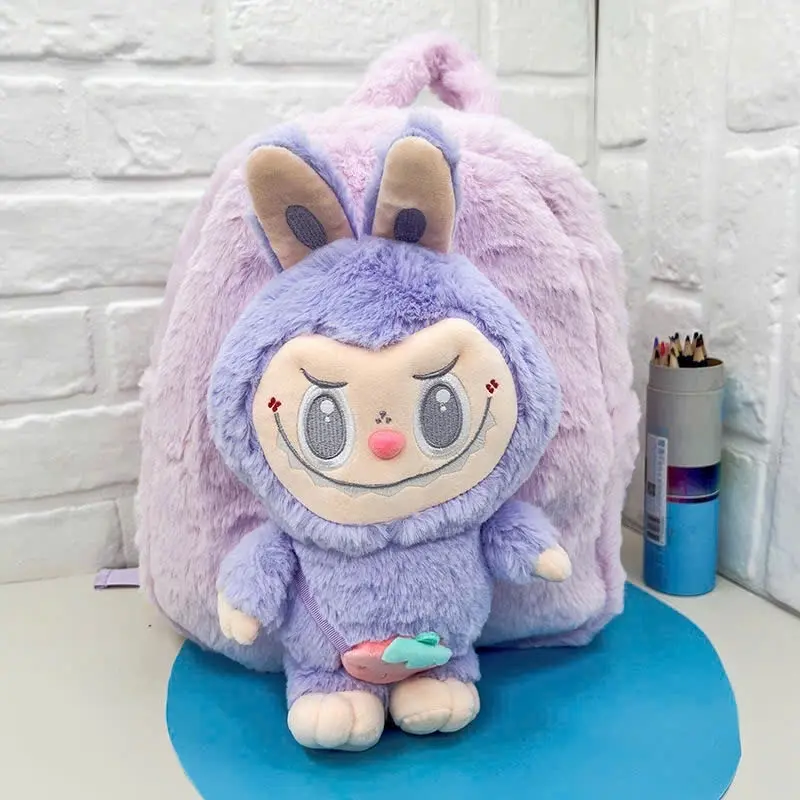 ￼Balo Labubu size to đựng sách vở đi học, đi chơi siêu dễ thương chất mềm mịn balo babytree 5