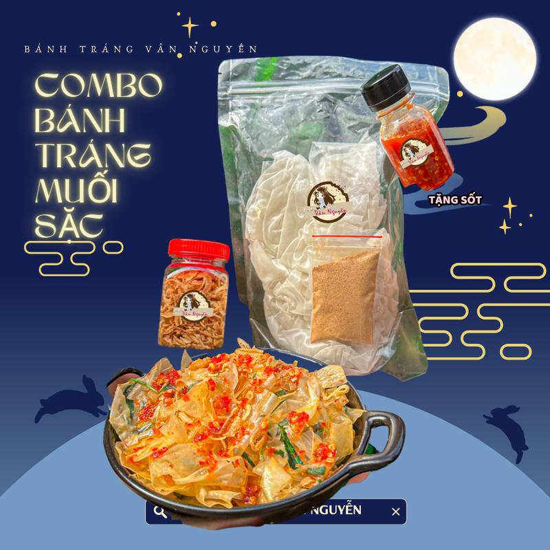 Bánh tráng muối sặc siêu cay TẶNG sốt . Bánh Tráng Vân Nguyễn , hành phi, tặng sốt tắc hoặc ( sa tế hoặc ớt rim ) Gia Vị Nước Sốt Ăn Vặt