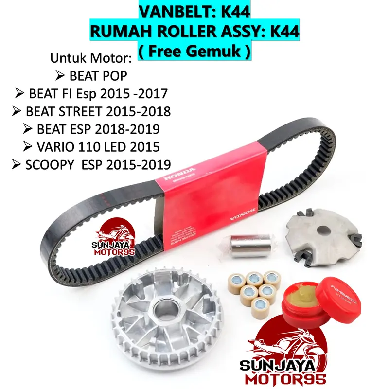 Vanbelt SET Rumah Roller Beat Fi eSP - Vario 110 Led - Scoopy eSP - Beat POP - Beat Street ( khusus stater halus K44 ) Motor Motorcycle 3