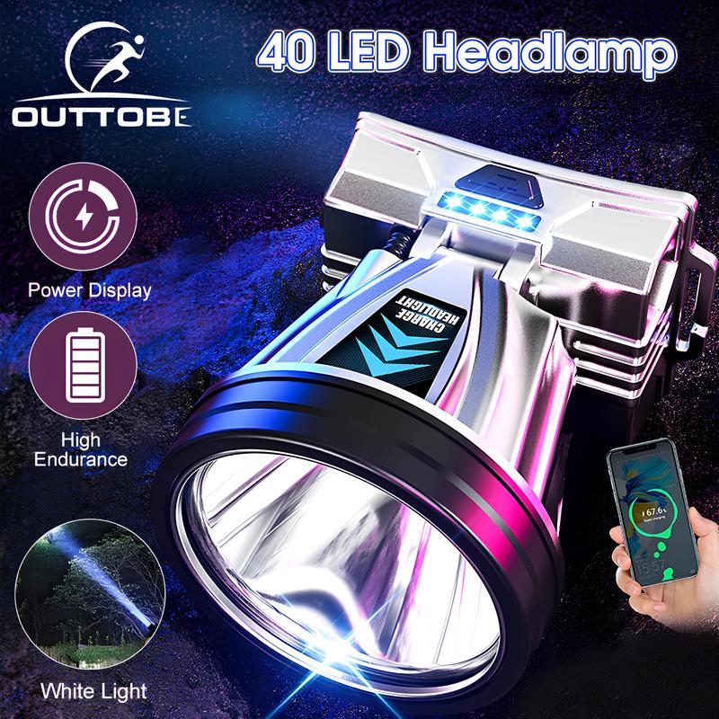 đội đầu   T998 chiếu xa 500m chống nước phụ kiện kèm theo dây sạc type C - Loại 2  -  ánh  trắng - ánh trắng vàng không bảo hành  di động đèn pin mini siêu sáng lumintop