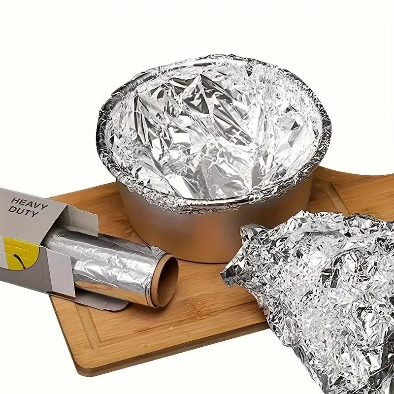 Aluminum Foil Roll, 1/2/3 Counts Baking Foil Roll, Heat Resistant Food Grade Foil Roll for Baking, Barbecue & Cooking, Kitchen Utensils 4