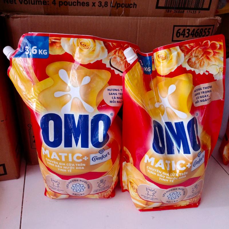 Combo 2 túi Nước Giặt OMO Matic 3,6kg Cửa trên hương Comfort