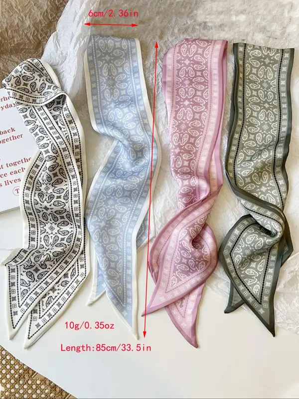 Women's Elegant Colorblock Butterfly & Floral Pattern Hair Scarf, Trendy Soft Comfortable Hair Band, Fashionable Hair Accessories for Women & Girls 1