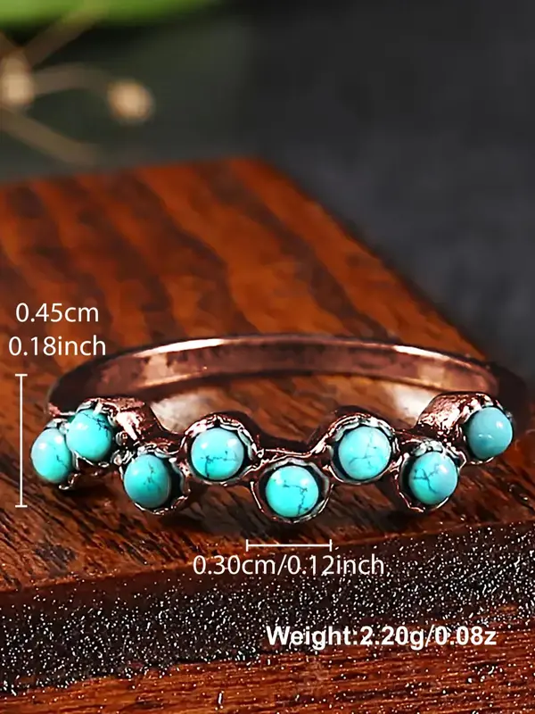 Fashion Turquoise Decorated Ring, Fashion Jewelry for Party, Daily Clothing Decor, Trendy All-match & Exquisite Jewelry for Birthday Gift 1