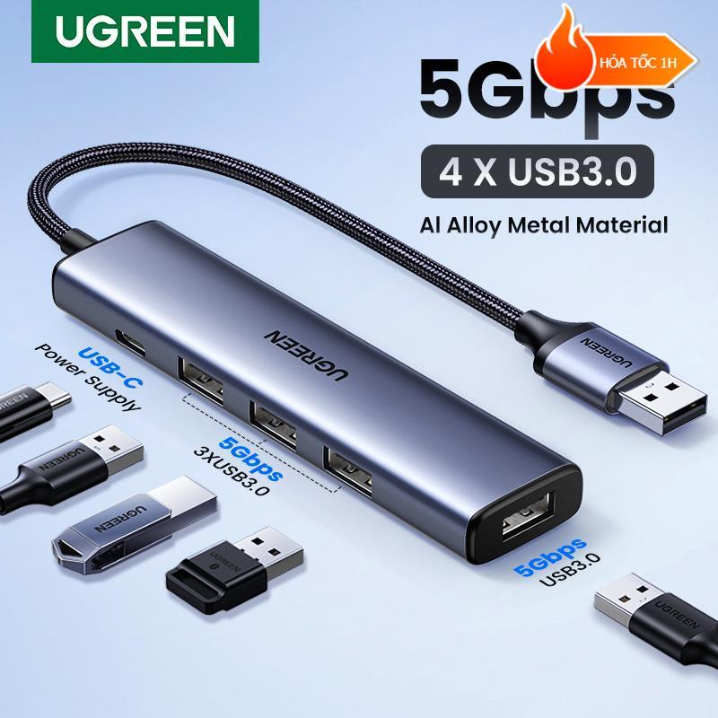 Bộ chia Hub USB 3.0 4 cổng USB 3.0 Ugreen 20805 CM473 (5Gbps, trợ nguồn 5V USB-C)