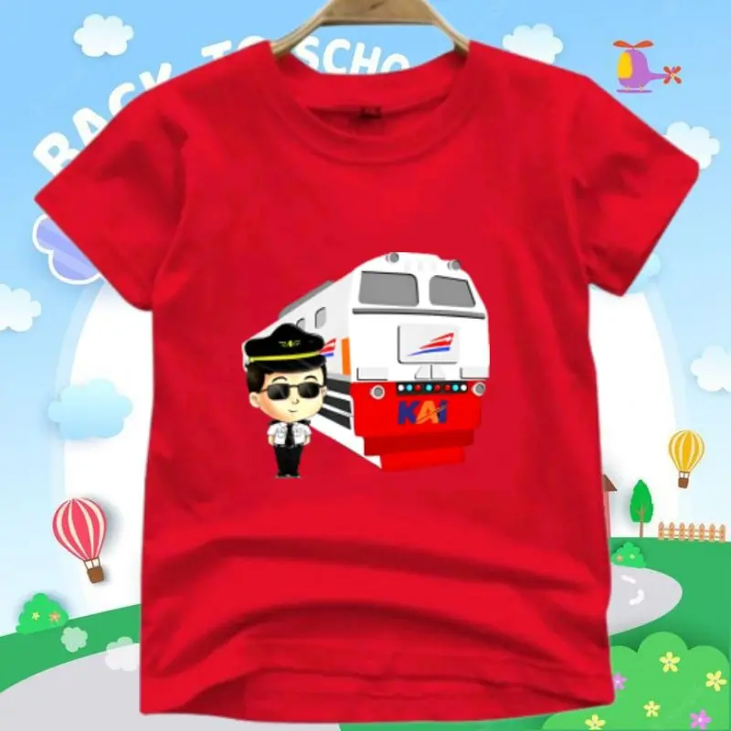 KGZ Kaos Anak Kereta Api KAI ( 2-10 Tahun ) Untuk Cewek Cowok Katun 8