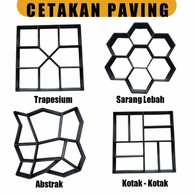 Cetakan Paving Block DIY Cetakan Jalan dan Taman Mudah Praktis Bangunan Taman yang Dapat Digunakan Besi Plastik