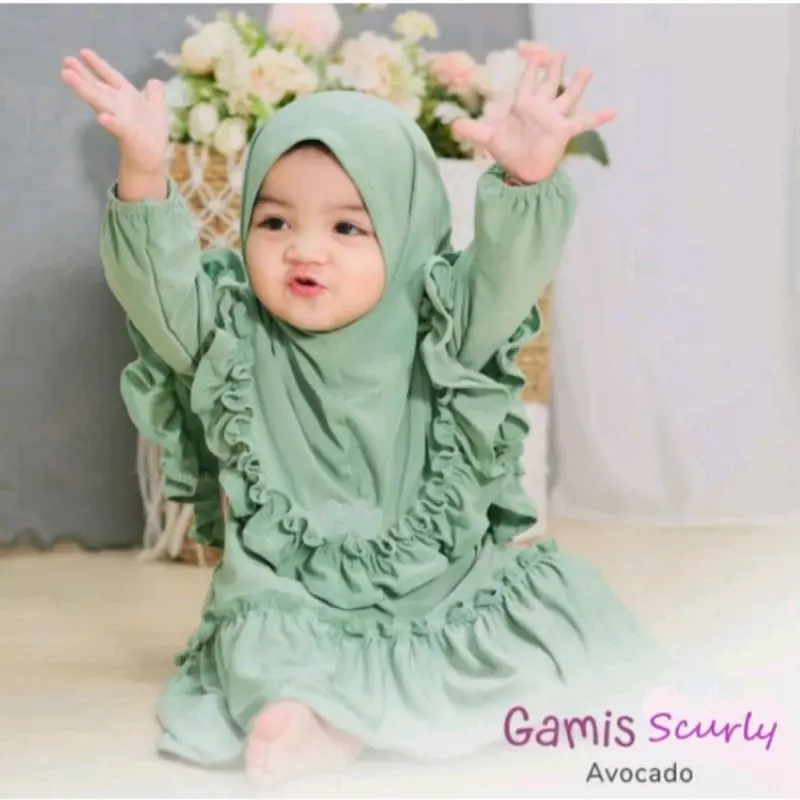 [BEST SELLER & TERMURAH] gamis anak bayi balita usia 0-12Bulan || BONUS SET HIJAB 0