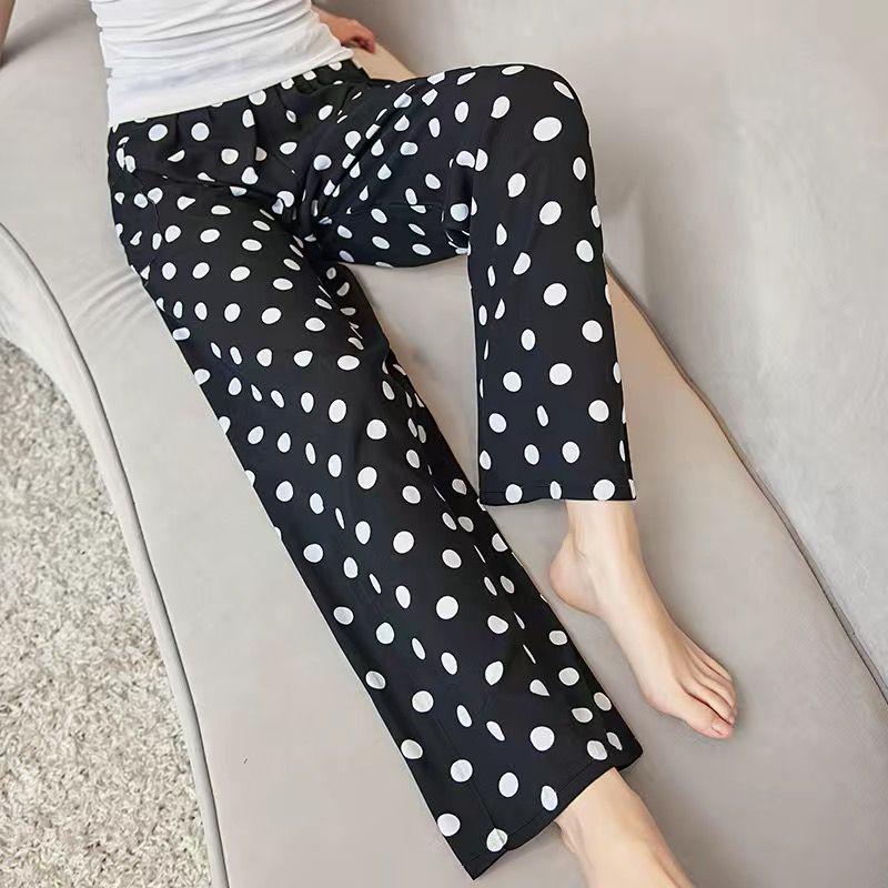 Product Introduction of Pajama Pants Women's Long Printed Thin Beach Pants Outer Wear plus Size Home Trousers 11
