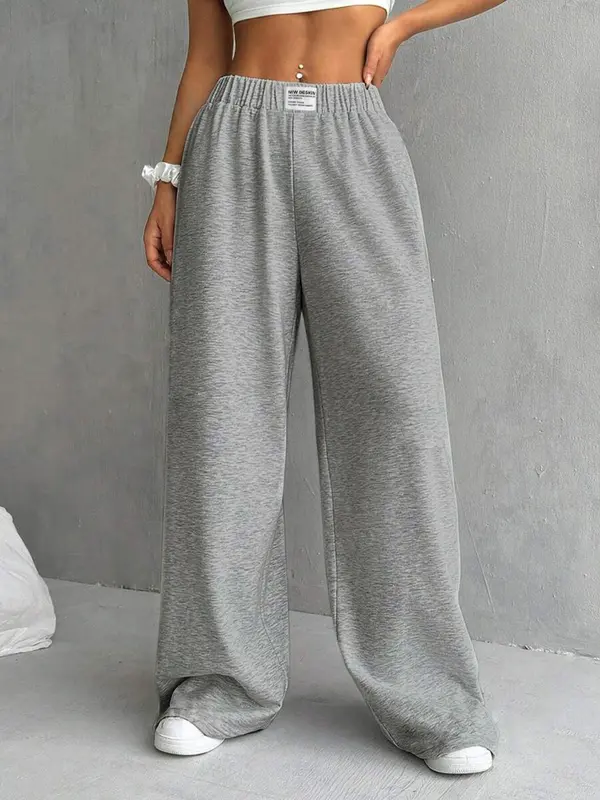 Comfortable Elastic Waist Pocket Wide Leg Sports Pants, Casual Loose Oversized Wide Waist Sweatpants, Perfect for All Seasons Wear Soft and Skin-friendly, Pants for Women, Jogging Pants 6