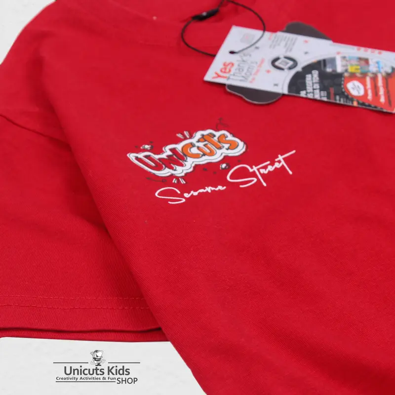 Kaos Baju Anak Sesamestreet Elmo 3 Sampai 10 Tahun Katun dari Unicuts / Baju Anak Sesamestreet / Kaos Laki-Laki dan Perempuan Merah 3