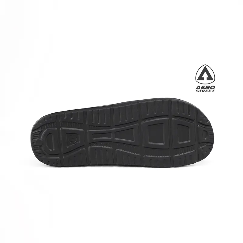 Aerostreet 39-44 Electra Hitam Hitam - Sandal Sendal Selop Slip On Casual Pria Wanita Aero Street BAAAA 6