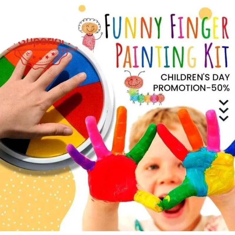 [MEGA SALE] SIAP COD - Mainan edukasi CAP TANGAN FINGER PAINTING Multicolor INKPAD