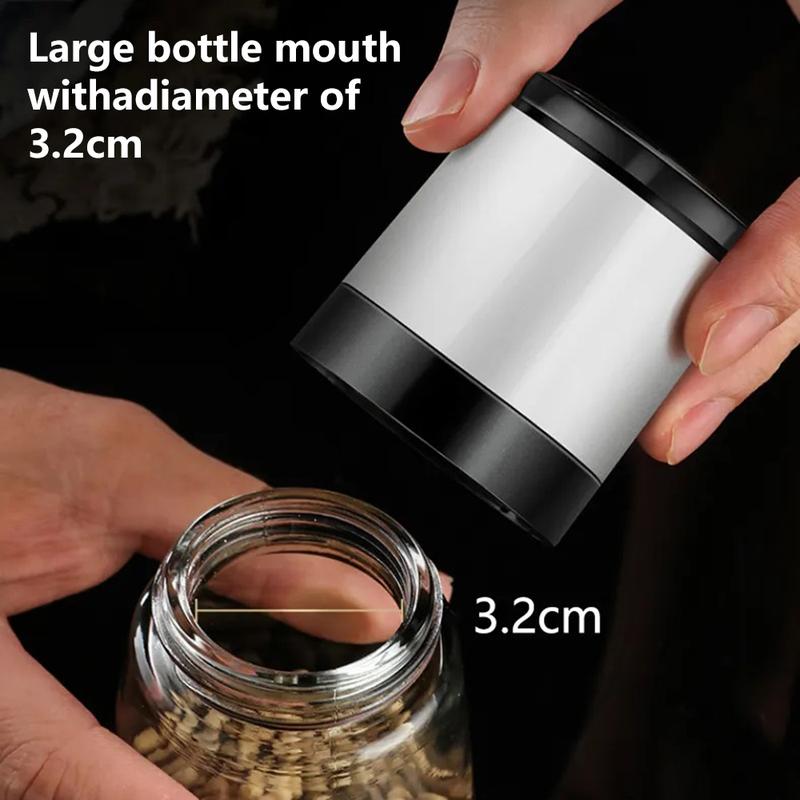 Product Introduction of Salt And Pepper Grinder Refillable Pepper Shaker With Adjustable Thickness Spice Container Kitchen Manual Grinder Spice Mill 3