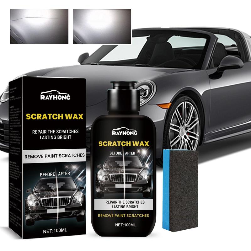 Car Scratch Repair Wax, 1 Count Car Scratch Remover Wax With Sponge, Car Scratch Remover, Car Maintenance Product For Paint Care 1