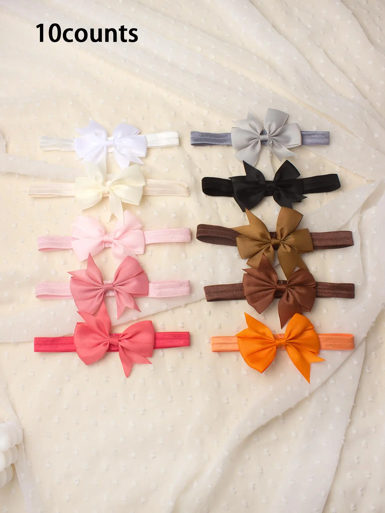 Baby's Bow Decor Hair Band, Cute Solid Color Bowknot Design Hair Accessories for Baby Girls & Boys, Newborn Infant Kids Hair Accessories