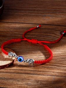 Pulsera trenzada con diseño de Elefante de Ojo, Joyería ajustable para Mujeres y Hombres, Fiesta, Decoración para Ropa Diaria, Joyería comodín y Exquisita para Regalo de Cumpleaños