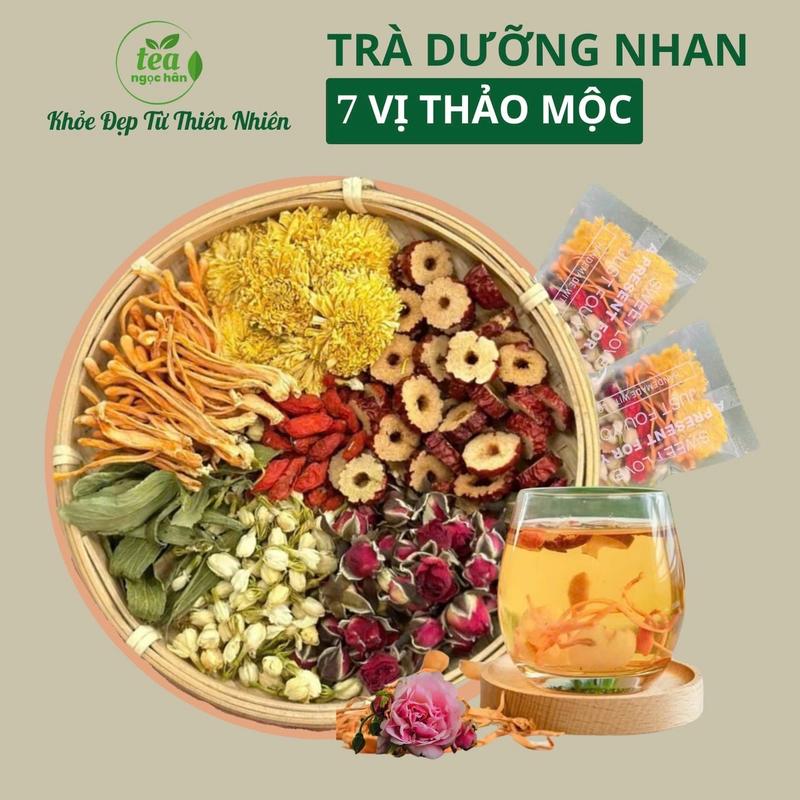  Trà Đông Trùng 7 Vị Thảo Mộc   Combo 30 gói tặng thêm 5 gói   Dưỡng Nhan An Thần Ngủ Ngon Nguyên Liệu Hữu Cơ -  Tea Tết traho acuc 