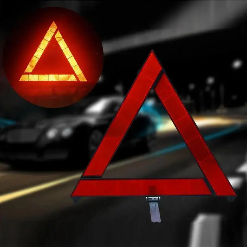 Car Emergency Warning Triangle Red Reflector Light