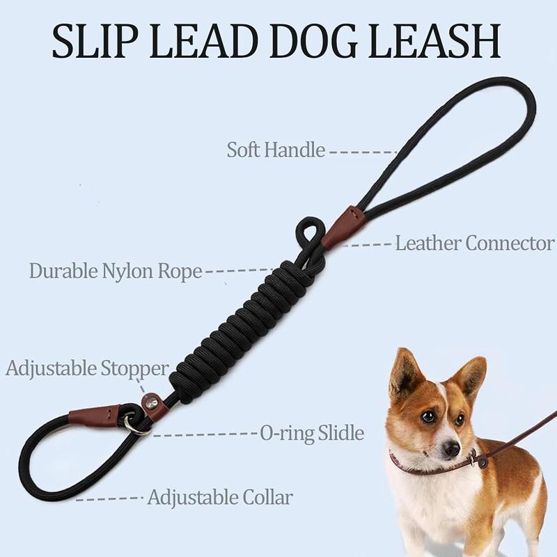 TikTok Shop Slip Lead Control Leash for Dogs No Pull 13 Colors Classic Dog Leash 7 FT Pet Slip Leash 1 4 Rope Leash for Small Medium 7ft 1 4